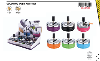 CHAMP COLORFUL PUSH ASHTRAY 9CM DL-6