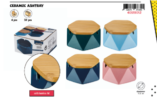 CH CERAMIC ASHTRAY ASS-4