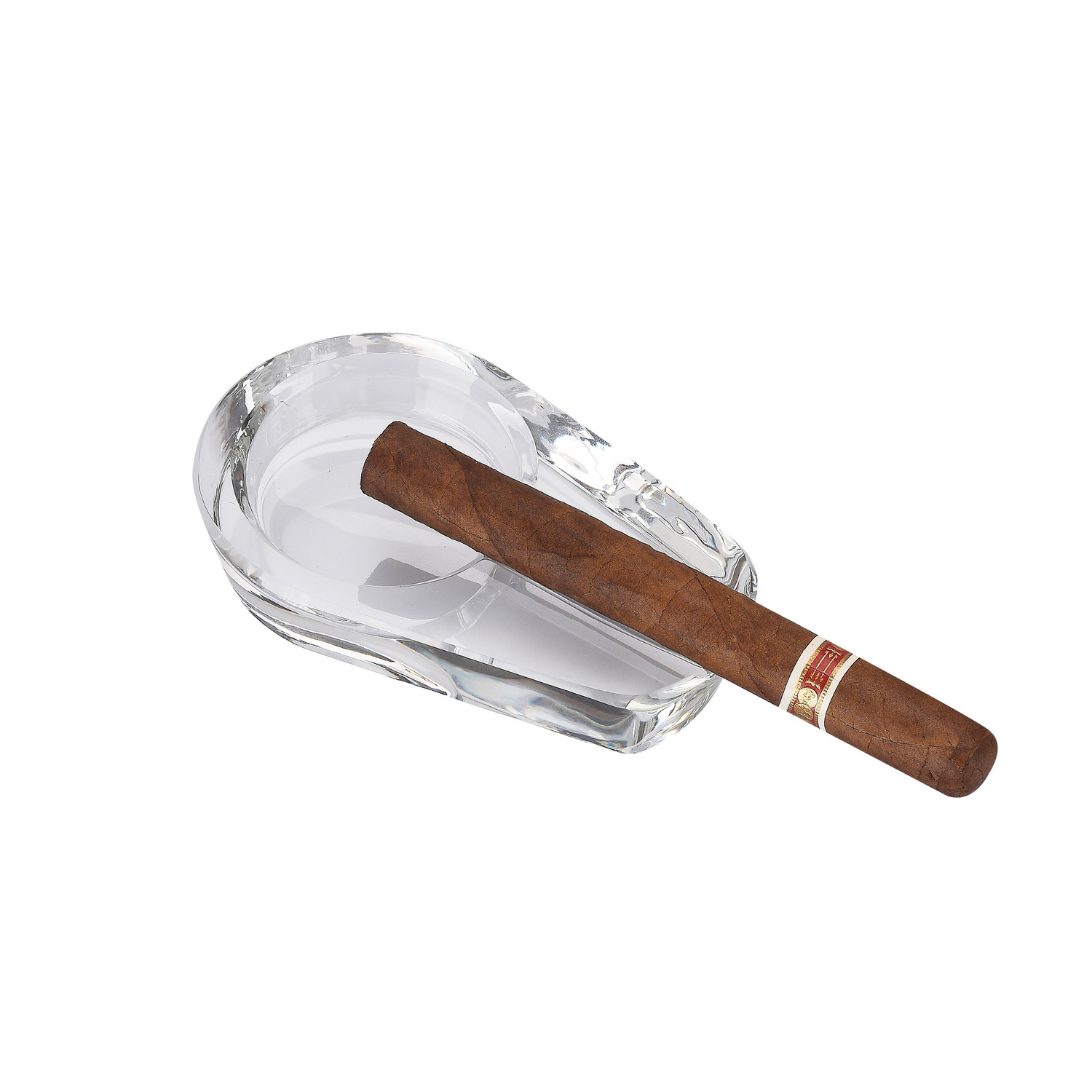 CH CIGAR GLASS ASHTRAY WHITE GB DL-1