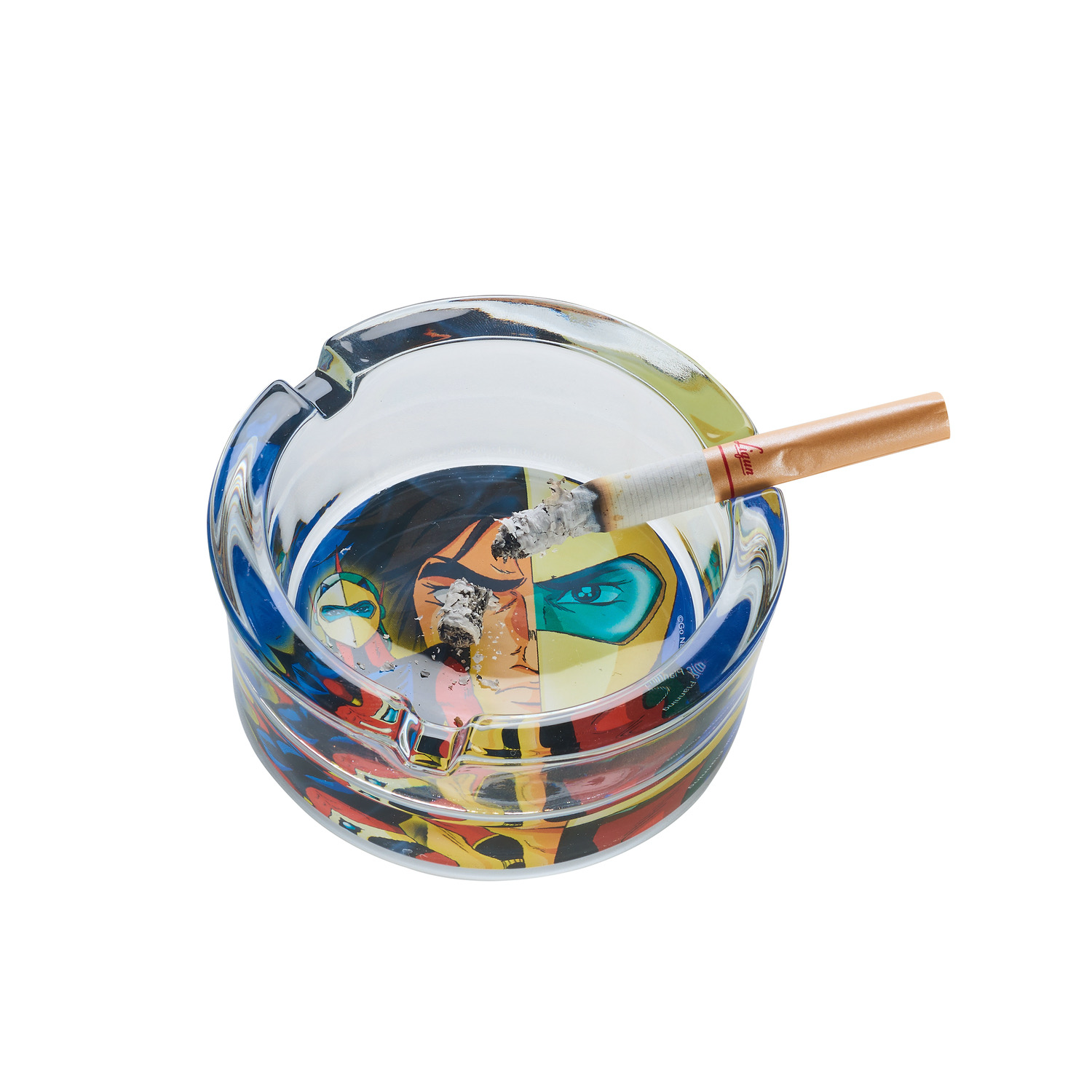 CH GOLDORAK ROUND GLASS ASHTRAY