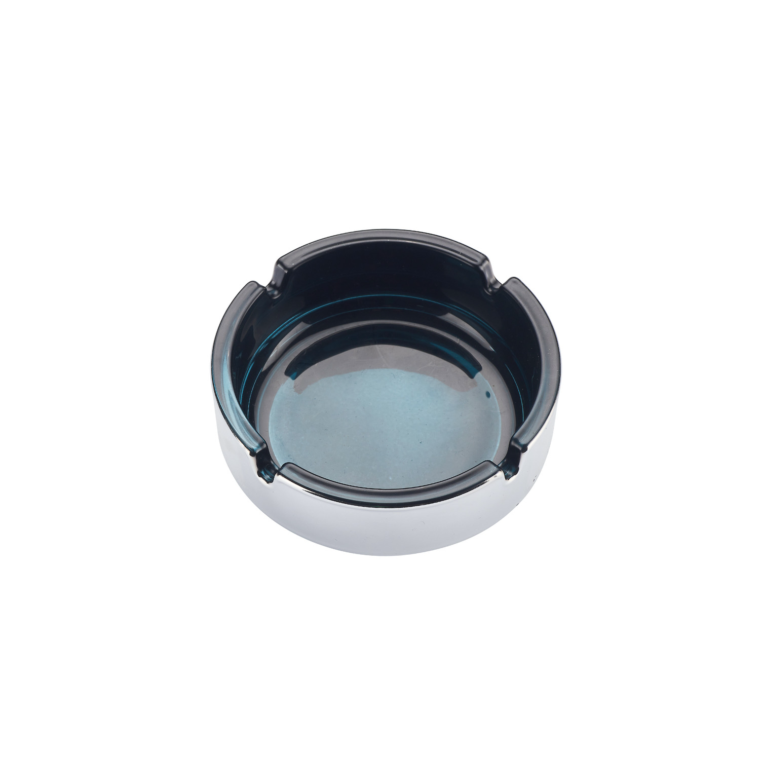 CH ROUND COL PLATING GLASS ASHTRAY