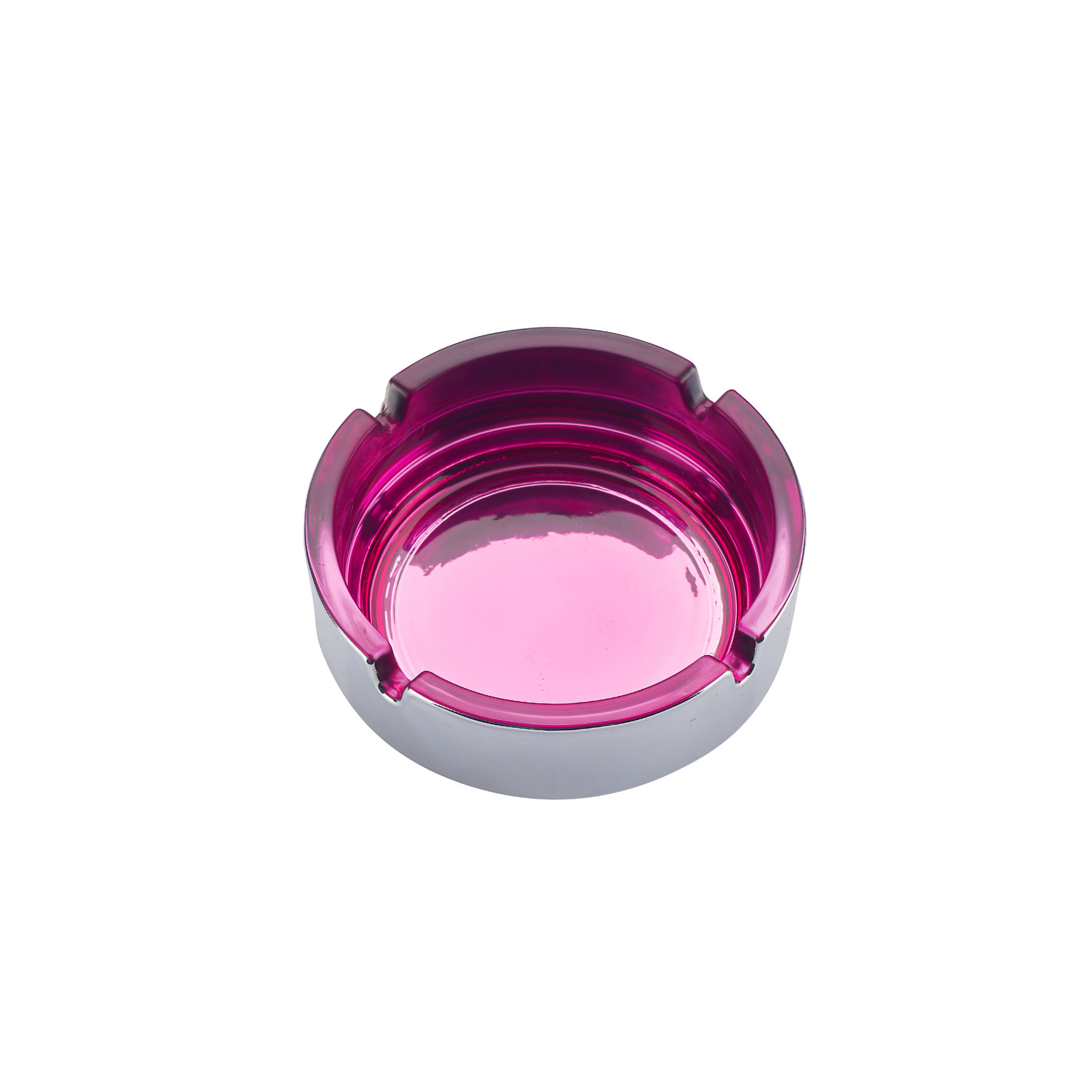 CH ROUND COL PLATING GLASS ASHTRAY