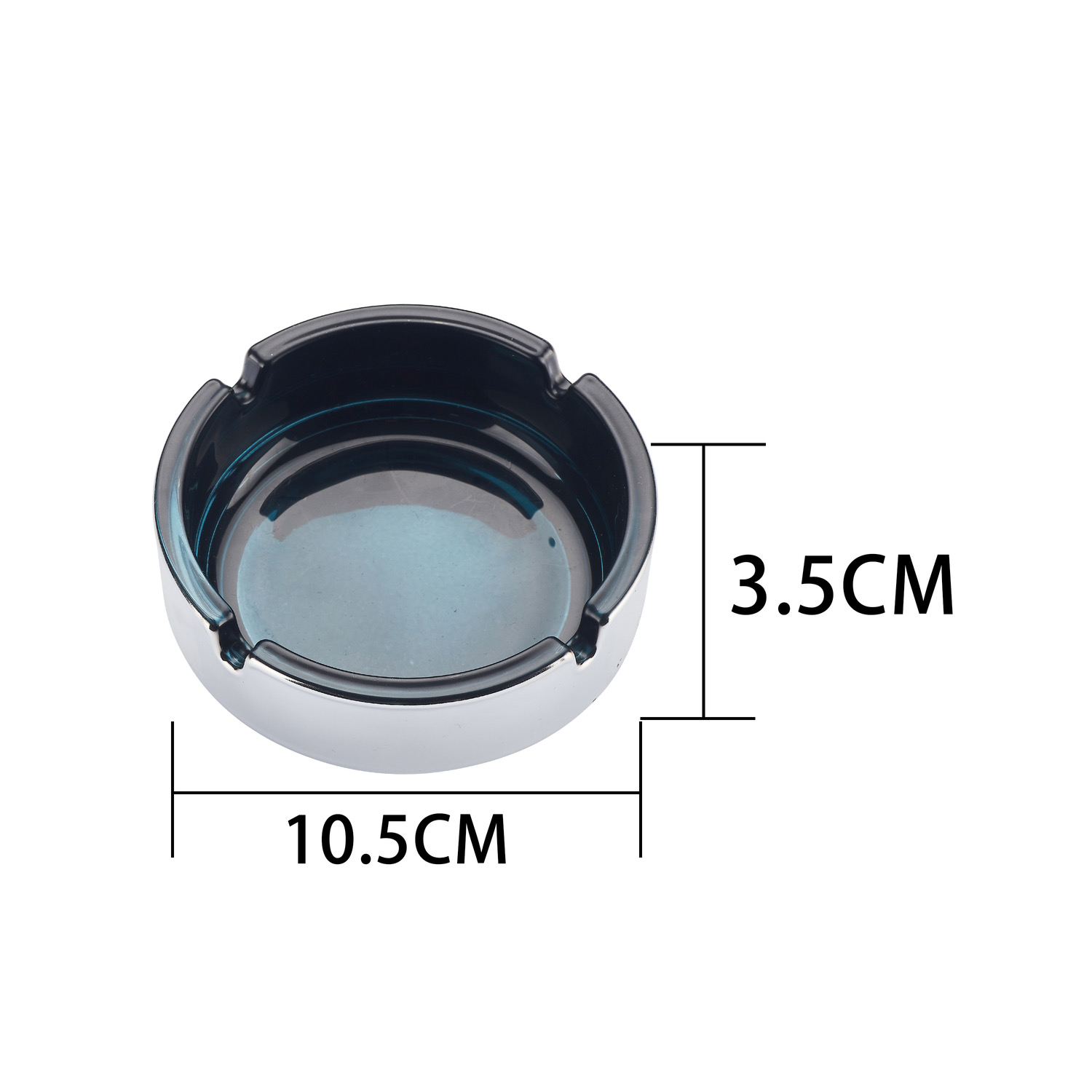 CH ROUND COL PLATING GLASS ASHTRAY