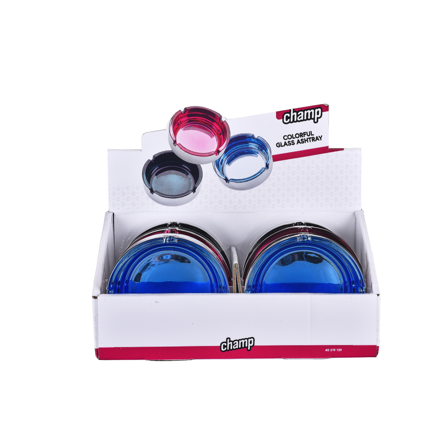 CH ROUND COL PLATING GLASS ASHTRAY