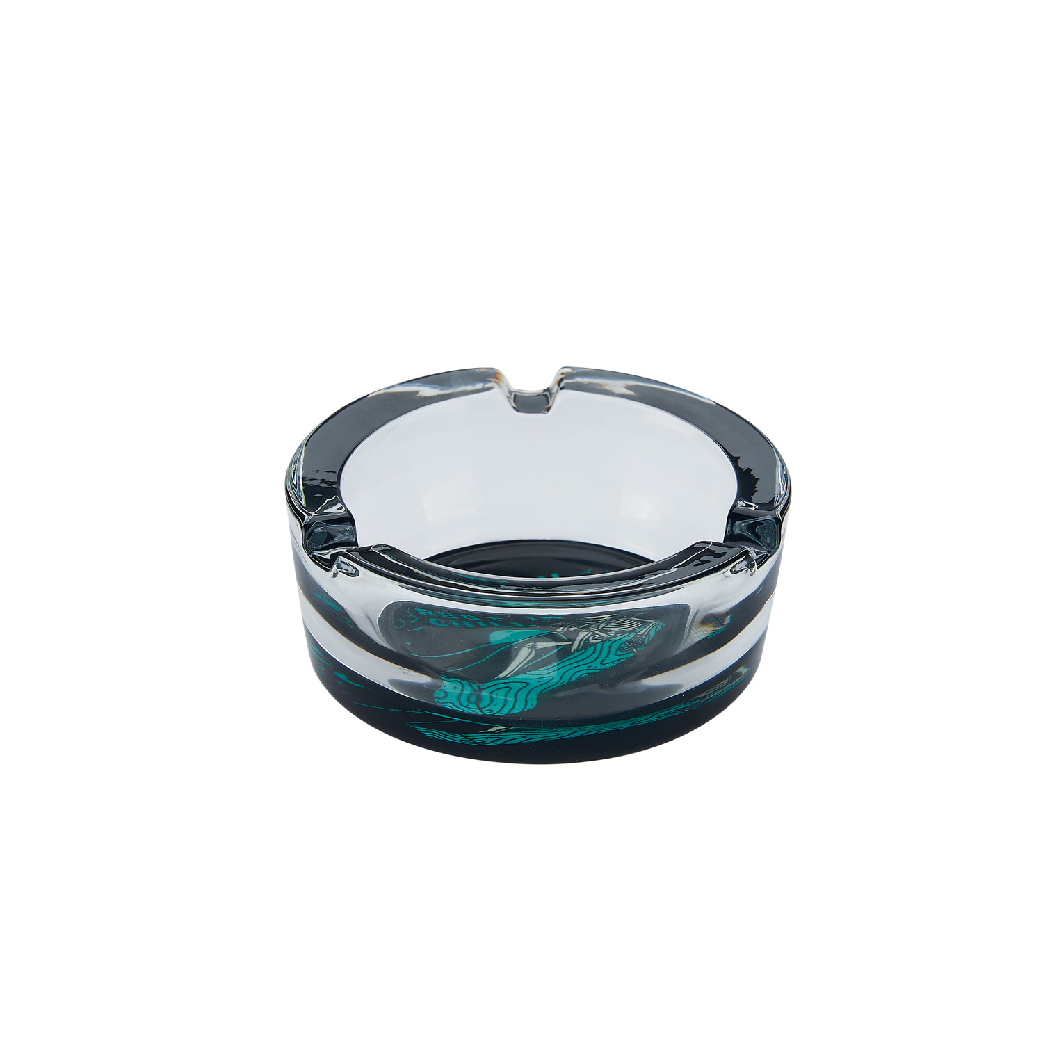 CH SKULL ROUND GLASS ASHTRAY DL-6