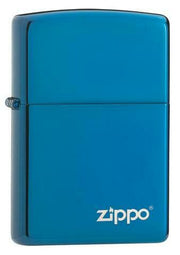 Classic High Polish Blue Zippo Logo