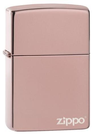 Classic High Polish Rose Gold Zippo Logo