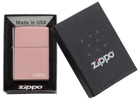 Classic High Polish Rose Gold Zippo Logo
