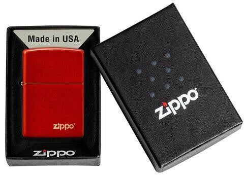 Classic Metallic Red Zippo Logo