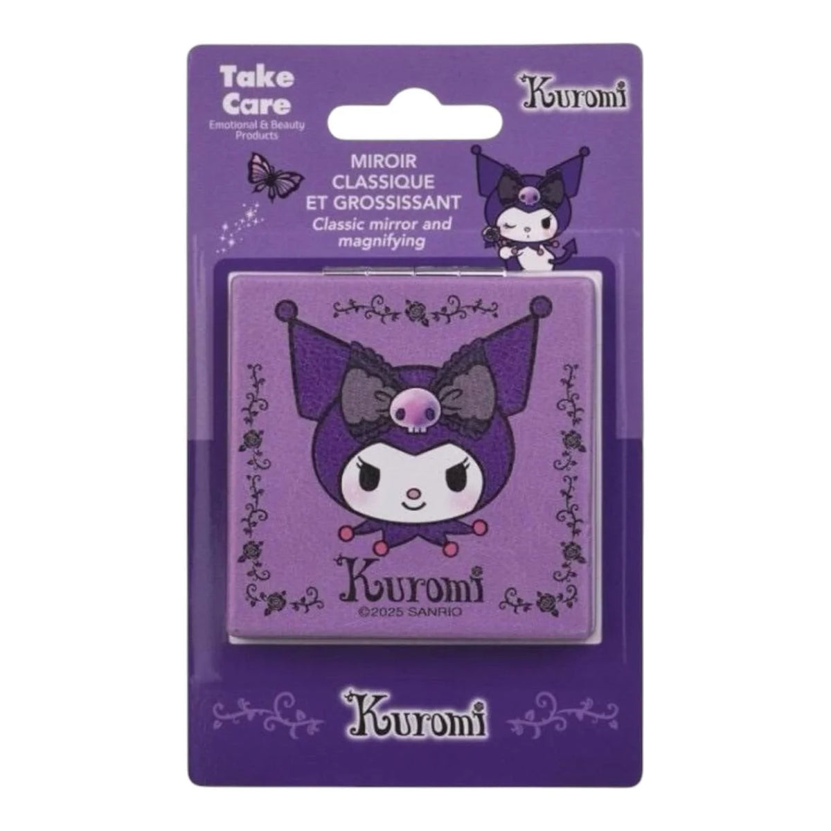 HK KUROMI DBLE SIDED POCKET MIRROR ASS24