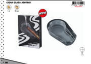 SM CIGAR GLASS ASHTRAY BLK GB DL-1