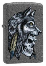 WOLF SKULL FDEATHER DESIGN