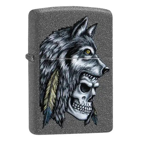 WOLF SKULL FDEATHER DESIGN