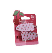 WORDS 2 x HAIR CLIP CHERRY B/CARD ASS-12