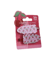 WORDS 2 x HAIR CLIP CHERRY B/CARD ASS-12