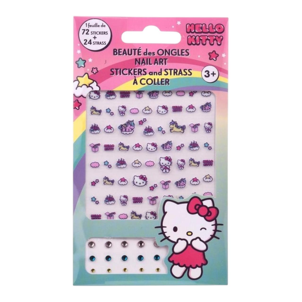 Hello Kitty 72 Nail Stickers/24 Strass Card x24