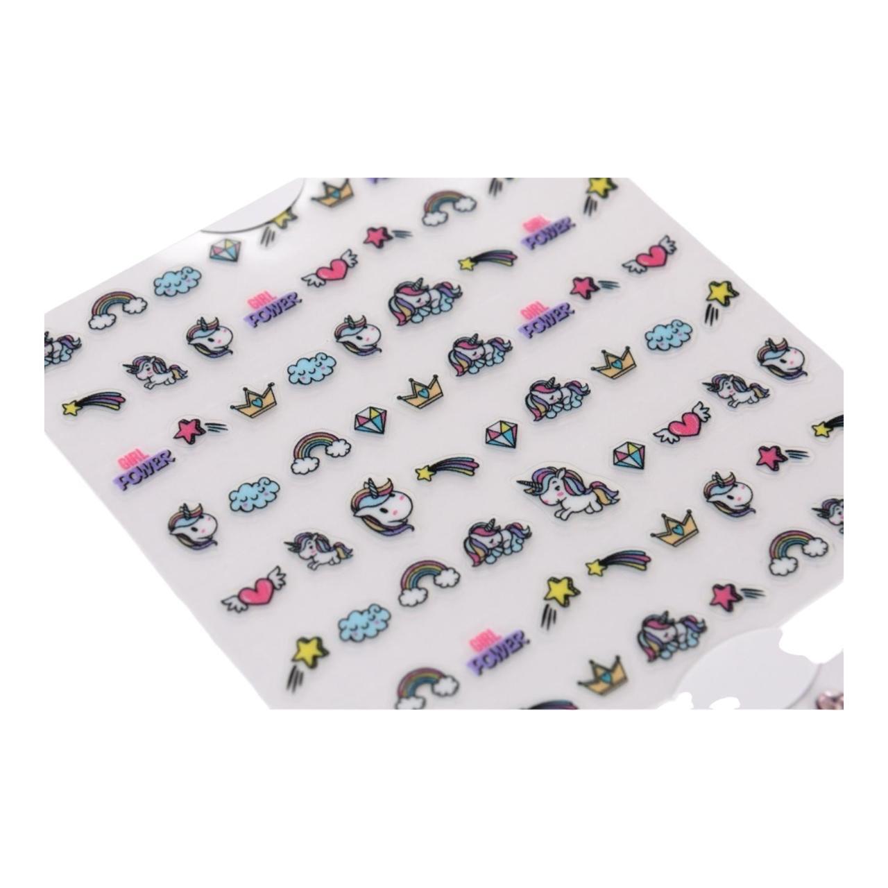 Unicorn 72 Nail Stickers/24 Strass/card x24